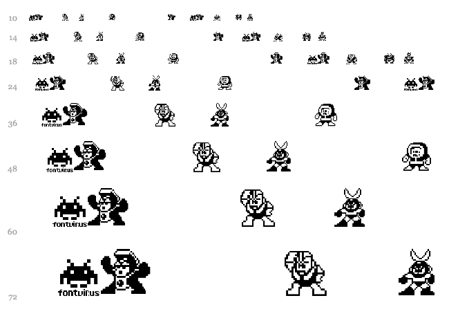 MegaMan font waterfall